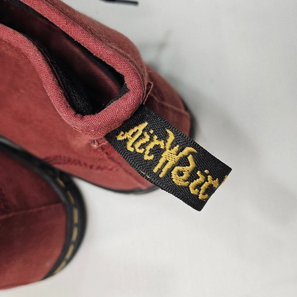 Dr Martens Shoreditch Burgundy Canvas Lace‎ Up Ankle Boots Women's Size 6 US